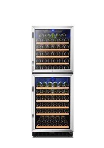 LANBO 133-Bottle Red Wine Cooler with Dual Zones