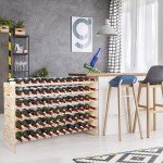 6-Tier Stackable Wood Wine Rack for 72 Bottles