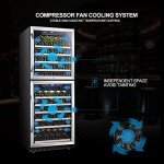 LANBO 133-Bottle Red Wine Cooler with Dual Zones