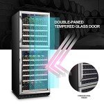 LANBO 133-Bottle Red Wine Cooler with Dual Zones