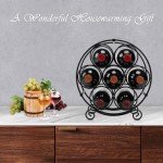 Black Metal Countertop Wine Rack for 7 Bottles