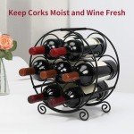 Black Metal Countertop Wine Rack for 7 Bottles