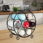 Black Metal Countertop Wine Rack for 7 Bottles