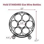 Black Metal Countertop Wine Rack for 7 Bottles