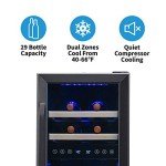 15" Dual Zone Black Stainless Steel Wine Cooler