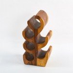 Hand-Carved Suar Wood Tree Wine Rack Holder