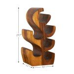 Hand-Carved Suar Wood Tree Wine Rack Holder
