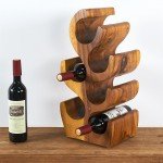 Hand-Carved Suar Wood Tree Wine Rack Holder