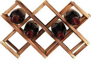 Stackable Wooden Wine Rack for 10 Bottles