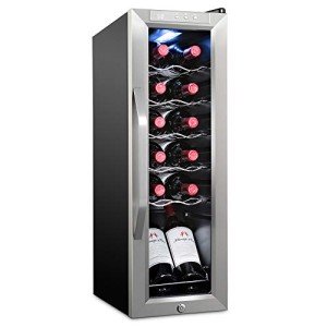 Ivation 12-Bottle Freestanding Wine Cooler with Lock