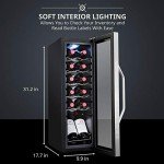 Ivation 12-Bottle Freestanding Wine Cooler with Lock