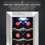 Ivation 12-Bottle Freestanding Wine Cooler with Lock