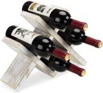 Decorative 4-Bottle Wood Wine Rack for Countertop