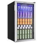 Compact 126-Can Beverage Cooler with Glass Door