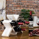 Decorative 4-Bottle Wood Wine Rack for Countertop