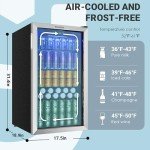 Compact 126-Can Beverage Cooler with Glass Door