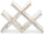 Decorative 4-Bottle Wood Wine Rack for Countertop