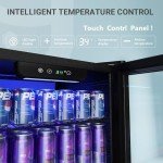 Compact 126-Can Beverage Cooler with Glass Door