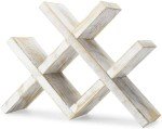 Decorative 4-Bottle Wood Wine Rack for Countertop
