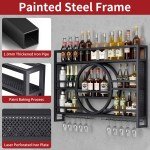 Wall Mounted Metal Wine Bottle Storage Rack