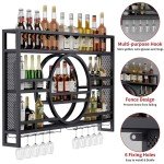 Wall Mounted Metal Wine Bottle Storage Rack