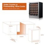 24-Inch 54-Bottle Wine Cooler with Glass Door