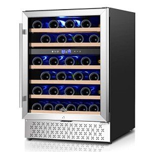 Tylza 24-Inch Dual Zone Wine Cooler Refrigerator