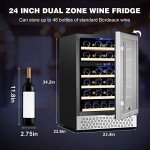 Tylza 24-Inch Dual Zone Wine Cooler Refrigerator