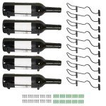 10 Pack Wall Mounted Iron Wine Bottle Holders