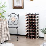 Modular 36-Bottle Wood Wine Rack – 5 Tiers