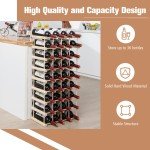 Modular 36-Bottle Wood Wine Rack – 5 Tiers