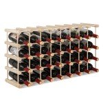 Modular 36-Bottle Wood Wine Rack – 5 Tiers