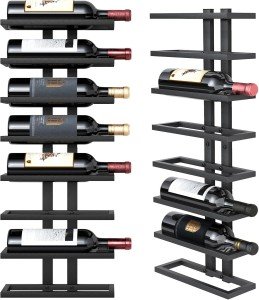 8-Tier Metal Wall Mount Wine Rack