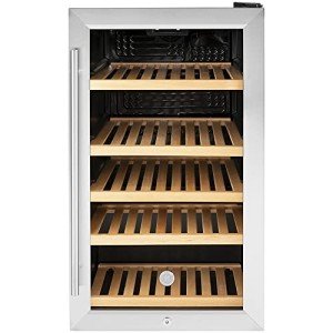GE Mini Wine Cooler with Lock & Oak Shelves