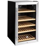GE Mini Wine Cooler with Lock & Oak Shelves