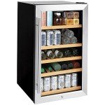 GE Mini Wine Cooler with Lock & Oak Shelves