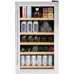 GE Mini Wine Cooler with Lock & Oak Shelves