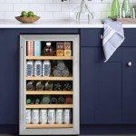 GE Mini Wine Cooler with Lock & Oak Shelves