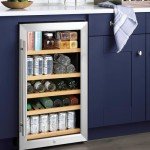 GE Mini Wine Cooler with Lock & Oak Shelves