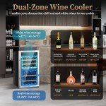 FOVOMI 52-Bottle Dual Zone Wine Refrigerator