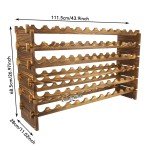 Stackable 72-Bottle Wooden Wine Rack Display