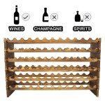 Stackable 72-Bottle Wooden Wine Rack Display