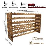 Stackable 72-Bottle Wooden Wine Rack Display
