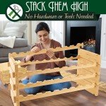 Stackable 72-Bottle Wooden Wine Rack Display