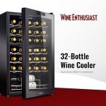 32-Bottle Dual Zone Wine Cooler with LED Display