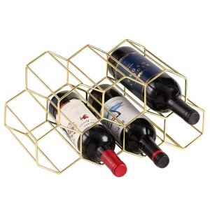 Gold Metal 7-Bottle Countertop Wine Rack