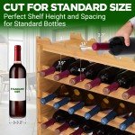 Bamboo Wine Rack Holds 72 Bottles - 8 Shelves