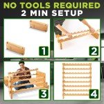 Bamboo Wine Rack Holds 72 Bottles - 8 Shelves