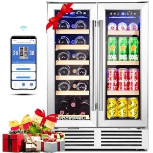 Dual Zone Wine and Beverage Refrigerator Cooler
