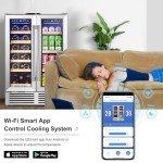 Dual Zone Wine and Beverage Refrigerator Cooler